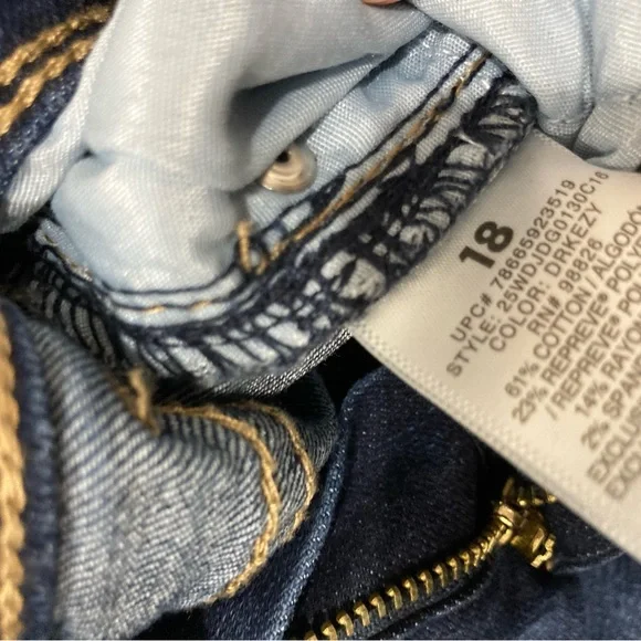 Jordache Classic Blue Bootcut Jeans with Subtle Fading Adjustable Waist Size 18 - Picture 7 of 14